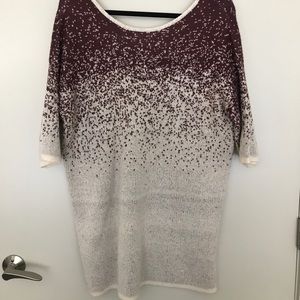 Silence + Noise purple/cream sweater dress